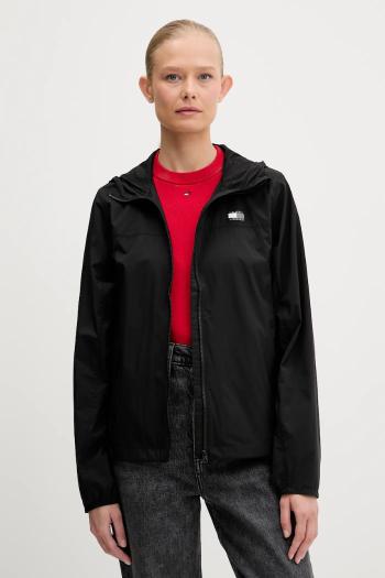 Bunda Tommy Jeans čierna farba, prechodná, DW0DW21188