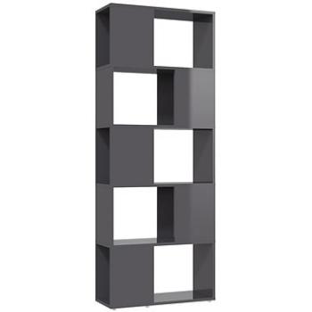 Shumee deliaca stena sivá s vysokým leskom 60 × 24 × 155 cm, 809097