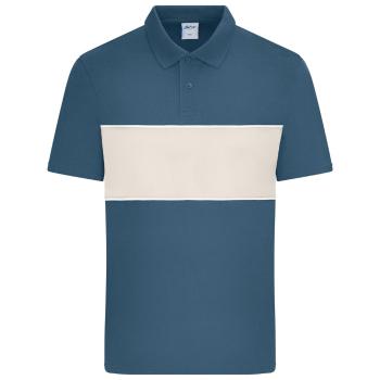 James & Nicholson (Daiber) Polokošeľa s kontrastným pásikom 8050 - Dusty blue / pieskovcová | M