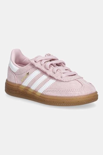 Detské semišové tenisky adidas Originals HANDBALL SPEZIAL ružová farba, JR2106