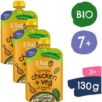 Ellas Kitchen BIO Kuriatko s kukuričnou kašou (3× 130 g) (8594200262709)