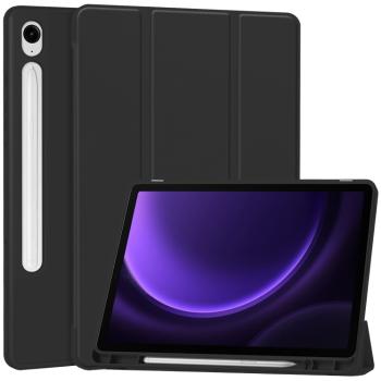 LEATHER Zaklápací kryt Samsung Galaxy Tab S9 FE / Tab S10 FE čierny