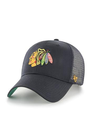 Čiapka 47 brand NHL Chicago Blackhawks čierna farba, s nášivkou, H-BRANS04CTP-BK