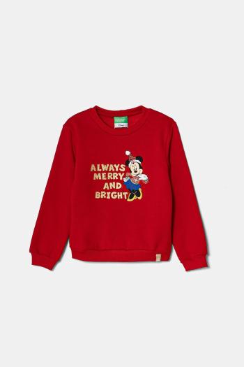 Detská mikina United Colors of Benetton x Disney červená farba, s potlačou, 3J73G10GO