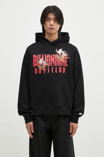Bavlnená mikina Billionaire Boys Club Duck Embroidered Straight Logo Popover pánska, čierna farba, s kapucňou, s potlačou, B24450