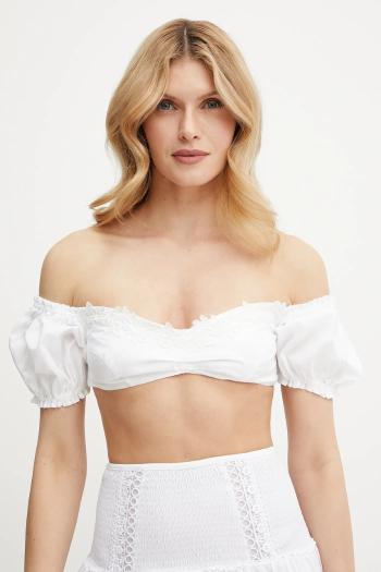Bavlnený top Ermanno Scervino biela farba, D464L611OVZ