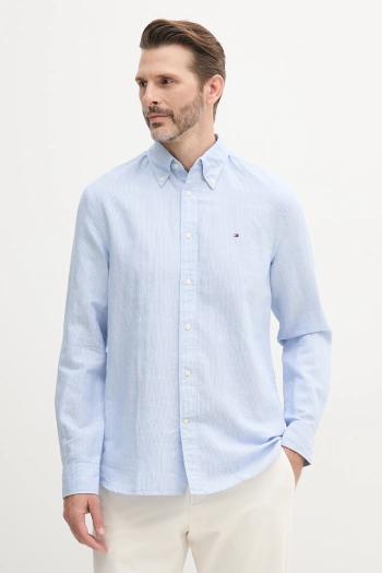 Košeľa s prímesou ľanu Tommy Hilfiger regular, s golierom button-down, MW0MW40704