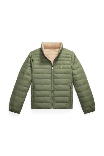 Detská obojstranná bunda Polo Ralph Lauren zelená farba, 323973753001