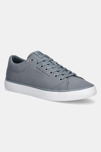 Tenisky Tommy Hilfiger TH HI VULC LOW CORE CANVAS šedá farba, FM0FM05396