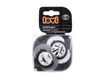 LOVI Dynamický utišujúci cumlík Salt&Pepper 6-18m 2 ks