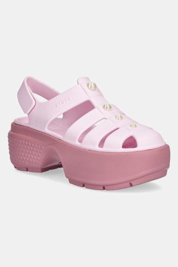Sandále Crocs Stomp Fisherman Pearl Sandal dámske, ružová farba, na platforme, 210979-6XX
