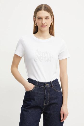 Bavlnené tričko Armani Exchange dámske, biela farba, XW000109 AF10359