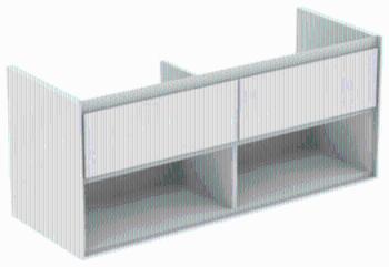 Kúpeľňová skrinka pod umývadlo Ideal Standard Connect Air 120x44x51,7 cm v kombinácii biela lesk / biela mat E0829B2