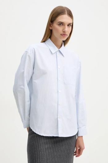 Bavlnená košeľa A.P.C. chemise boyfriend logo dámska, voľný strih, s klasickým golierom, COGUH.F12550