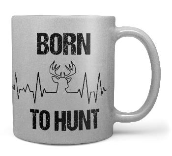 Hrnček Born to hunt – strieborný