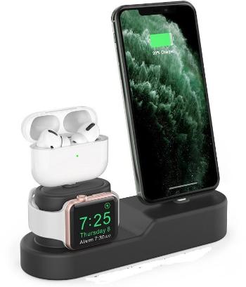 Telefontartó AhaStyle Airpods, iPhone és iWatch állvány - fekete