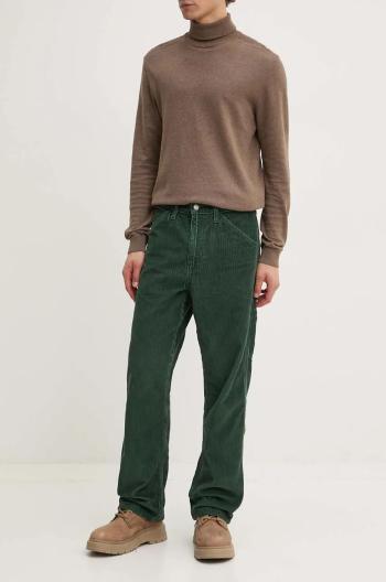 Bavlnené nohavice Levi's zelená farba, rovné, 568 LOOSE STRT