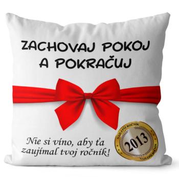 Vankúš Zachovaj pokoj (Veľkosť: 55 x 55 cm, rok: 2013)