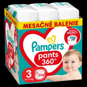 PAMPERS Pants Nohavičky plienkové jednorázové 3 (6-11 kg) - mesačná zásoba 204 ks