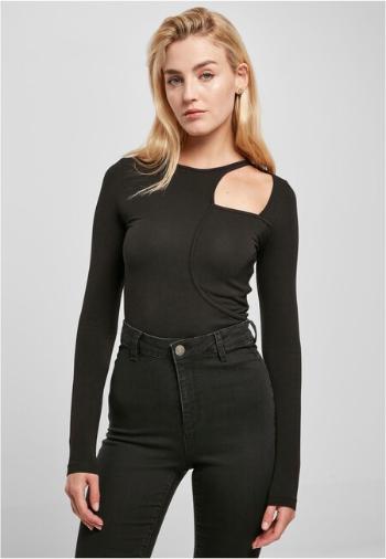 Urban Classics Ladies Organic Cut Out Longsleeve Body black - L