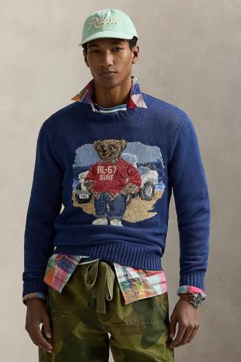 Bavlnený sveter Polo Ralph Lauren tmavomodrá farba, 710964798