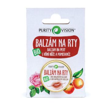 Purity Vision Ošetrujúce BIO balzam na pery s vôňou ruže a pomaranča 12 ml