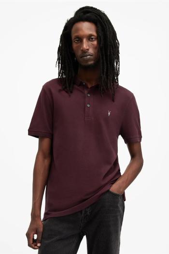 Bavlnené polo tričko AllSaints REFORM červená farba, jednofarebné, M075PB