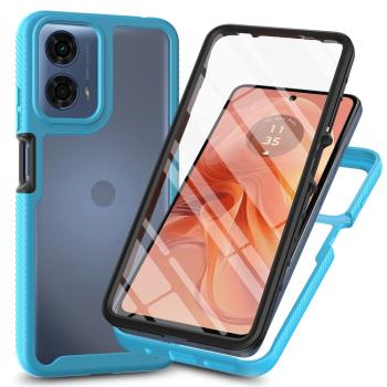 DUAL Obojstranný kryt s fóliou Motorola Moto G35 5G svetlomodrý