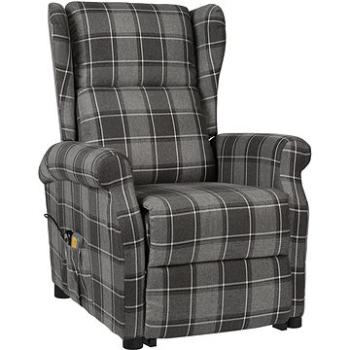 Shumee zdvíhacie polohovacie kreslo sivé textil, 329471