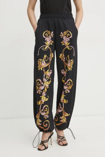 Bavlnené tepláky Versace Jeans Couture dámske, čierna farba, vzorované, 78HAA3P0 FS194