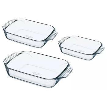 Set de vase de copt din sticlă Pyrex 3 buc, 1,4 l+ 3 l + 4 l