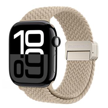 DUX BRAIDED Nylonový remienok pre Apple Watch 10 46mm béžový