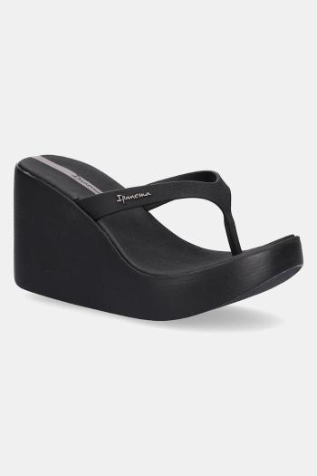 Šľapky Ipanema HIGH FASHION čierna farba, na kline, 83626-BD950