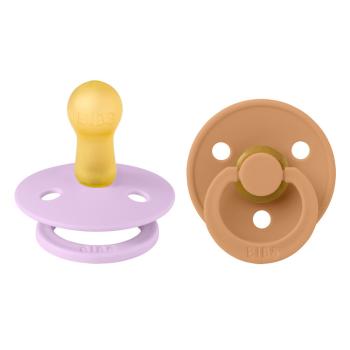 BIBS Cumlíky z prírodného kaučuku Colour 2ks - veľkosť 2, Violet Sky / Pumpkin