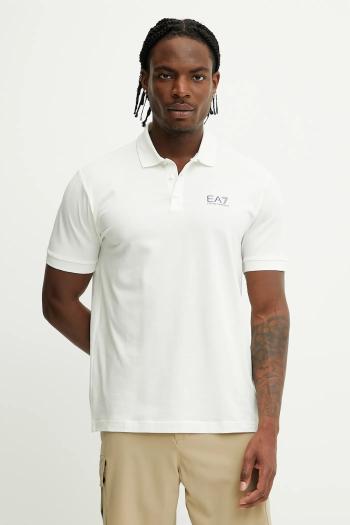 Polo tričko EA7 Emporio Armani pánske, béžová farba, jednofarebná, AF10373.7M000182
