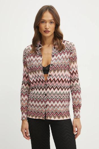 Košeľa Missoni dámska, ružová farba, regular, s klasickým golierom, DS25SJ0G.BR00ZU