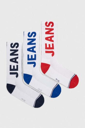 Ponožky Tommy Jeans 3-pak biela farba