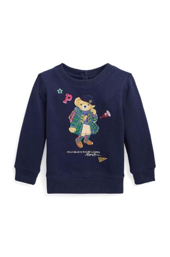 Mikina pre bábätká Polo Ralph Lauren tmavomodrá farba, s potlačou