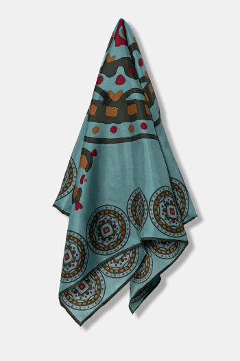 Hodvábna šatka Weekend Max Mara ONESTO tyrkysová farba, vzorovaná, 2525546094600