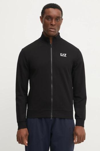Mikina EA7 Emporio Armani pánska, čierna farba, s potlačou, PJVRZ.8NPM31