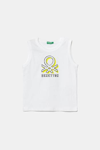 Detské bavlnené tričko United Colors of Benetton biela farba, s potlačou, 3I1XGH013