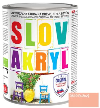 SLOVAKRYL - Univerzálna vodou riediteľná farba 0,75 kg 0810 - ružová