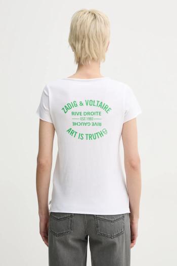 Bavlnené tričko ZADIG&VOLTAIRE dámske, biela farba, JWTN02612