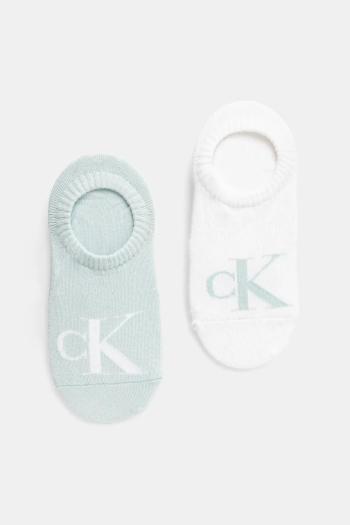 Ponožky Calvin Klein Jeans 2-pak dámske, tyrkysová farba, 701228817