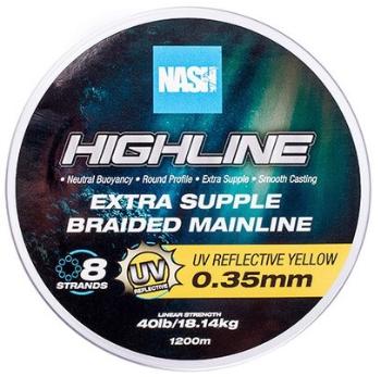 Nash splietaná šnúra highline extra supple braid uv yellow 1200 m - 0,35 mm 18,14 kg