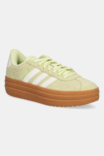 Semišové tenisky adidas VL Court Bold zelená farba, JI1784