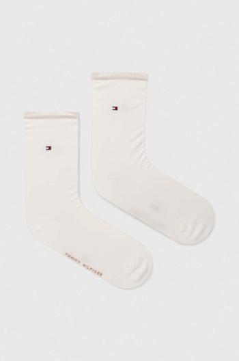 Ponožky Tommy Hilfiger 2-pak dámske, biela farba, 371221.