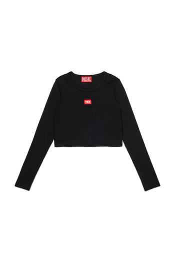 Detské tričko s dlhým rukávom Diesel TBALLETD T-SHIRT čierna farba, J02452