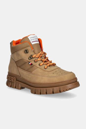 Detské zimné topánky Tommy Hilfiger hnedá farba, T3X5-33707