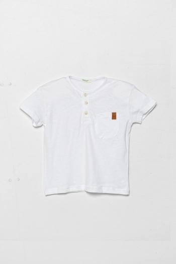 Tričko pre bábätko United Colors of Benetton biela farba, jednofarebné, 3F4JA105S
